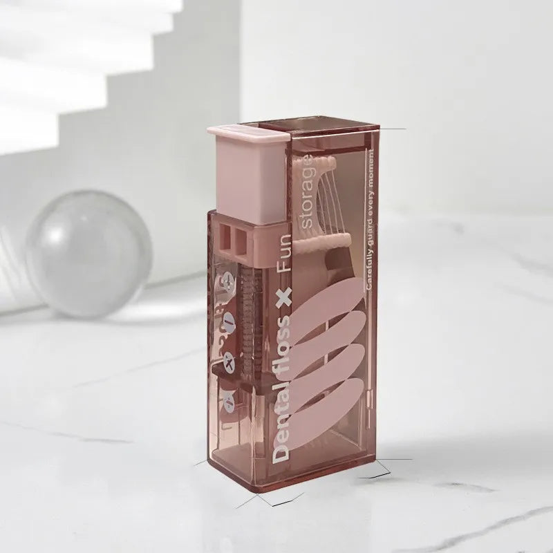 Dental Floss Storage Small Protable Picks Dispenser Box Refillable Qme Pink China Mainland