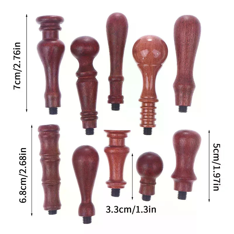 Wood Handle Wax Seal Stamp Accessories Portable Mini Diy Tool Retro Qme