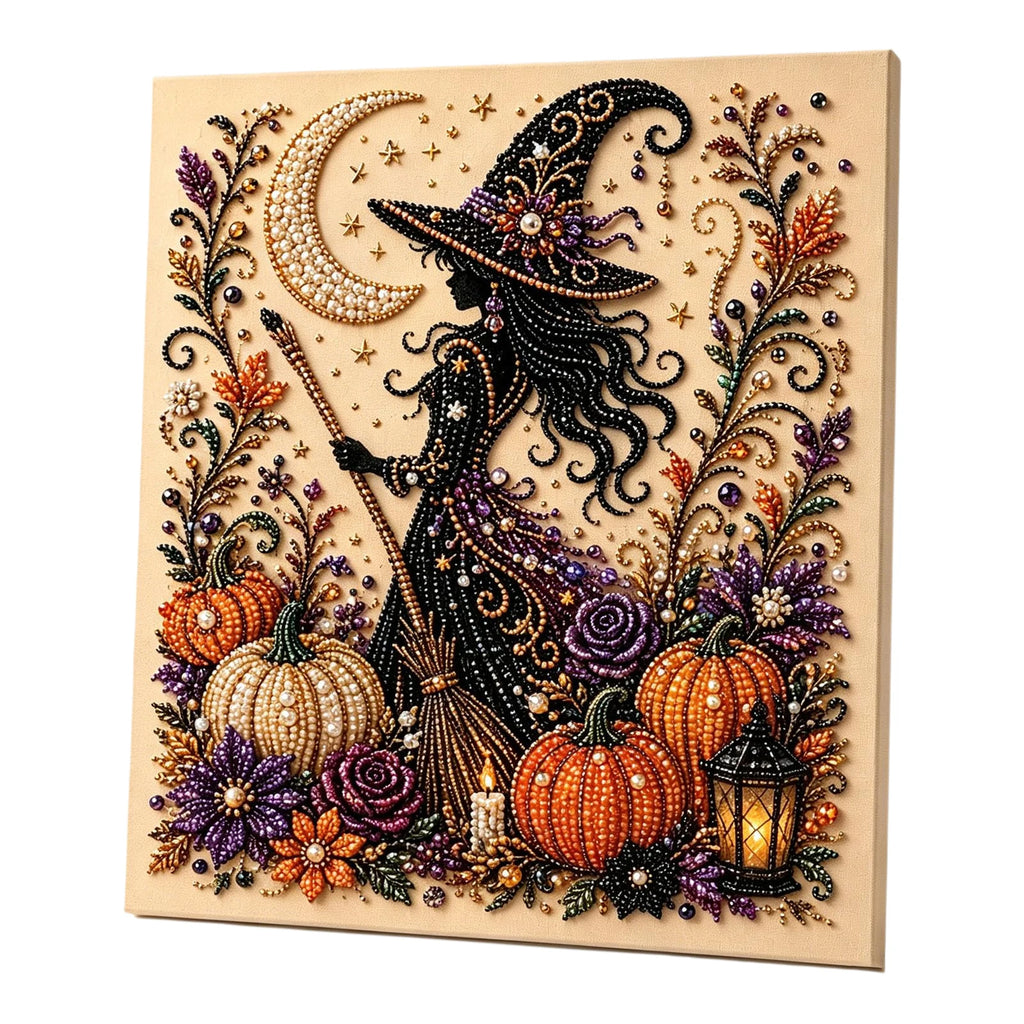 DIY Halloween Framed Diamond Art Pearl Painting Kit 7.87x7.87inch Pearl Diamond Dots Gem Art Craft Pearl Diamond Dots Painting Qme C