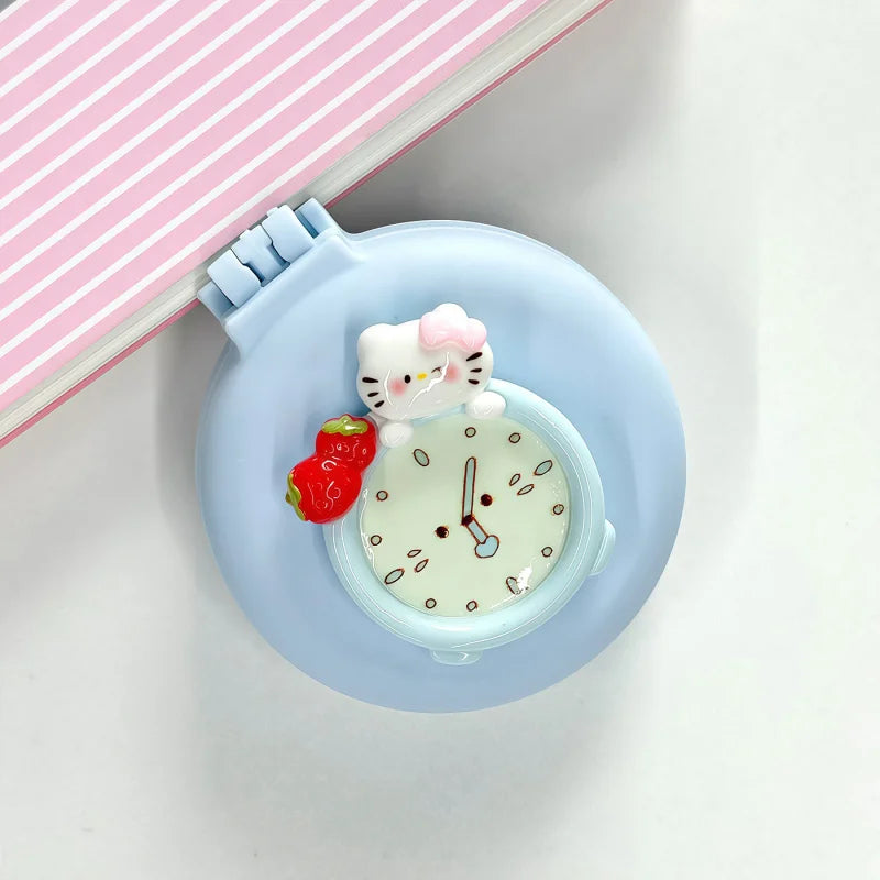Hello Kitty Cartoon Alarm Clock Folding Air-cushion Comb Portable Qme