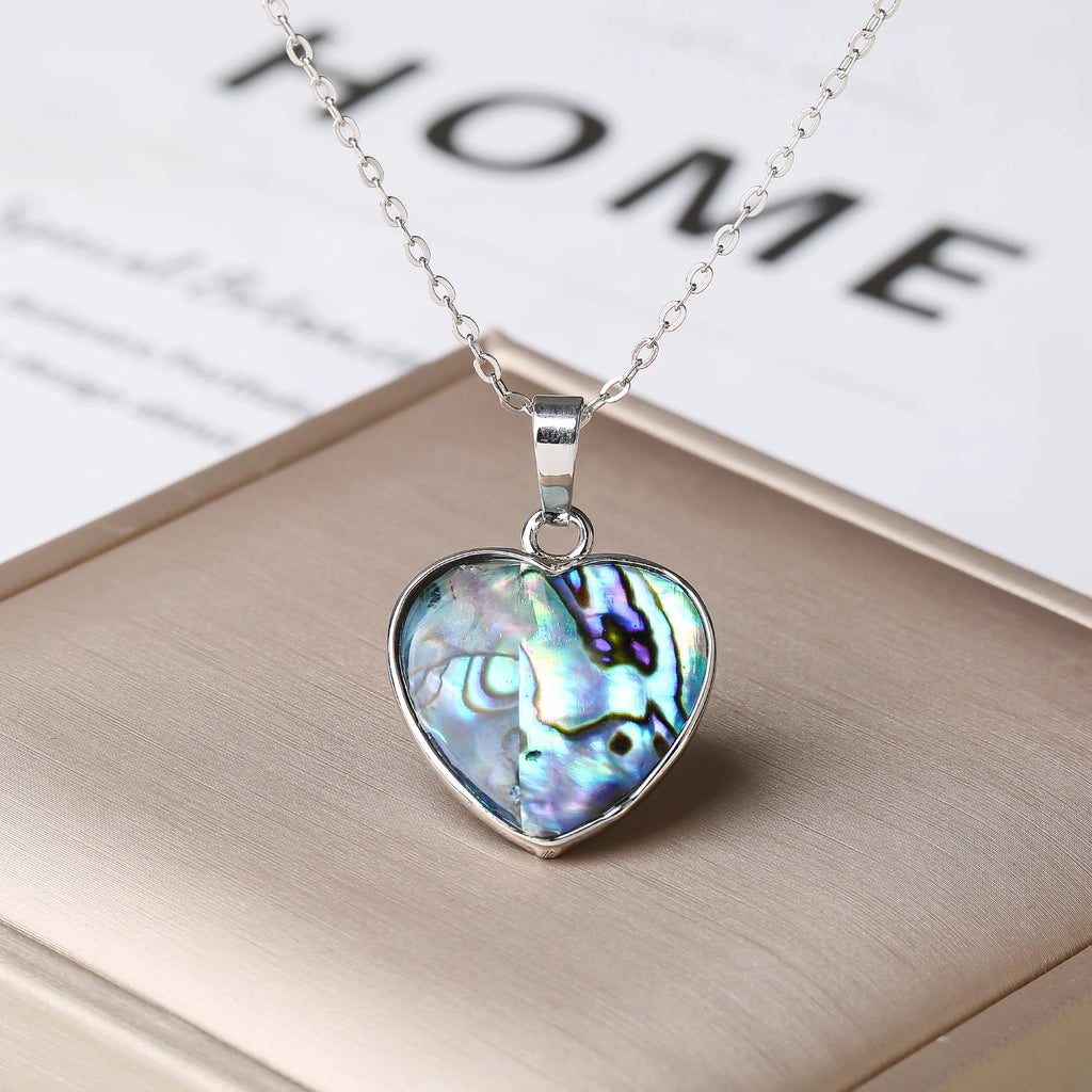 New Arrivals Natural Abalone Shell Pendant Necklace Silver/Gold Waterdrop Heart Shell Choker Fashion Beach Jewelry Women Gift Qme 10
