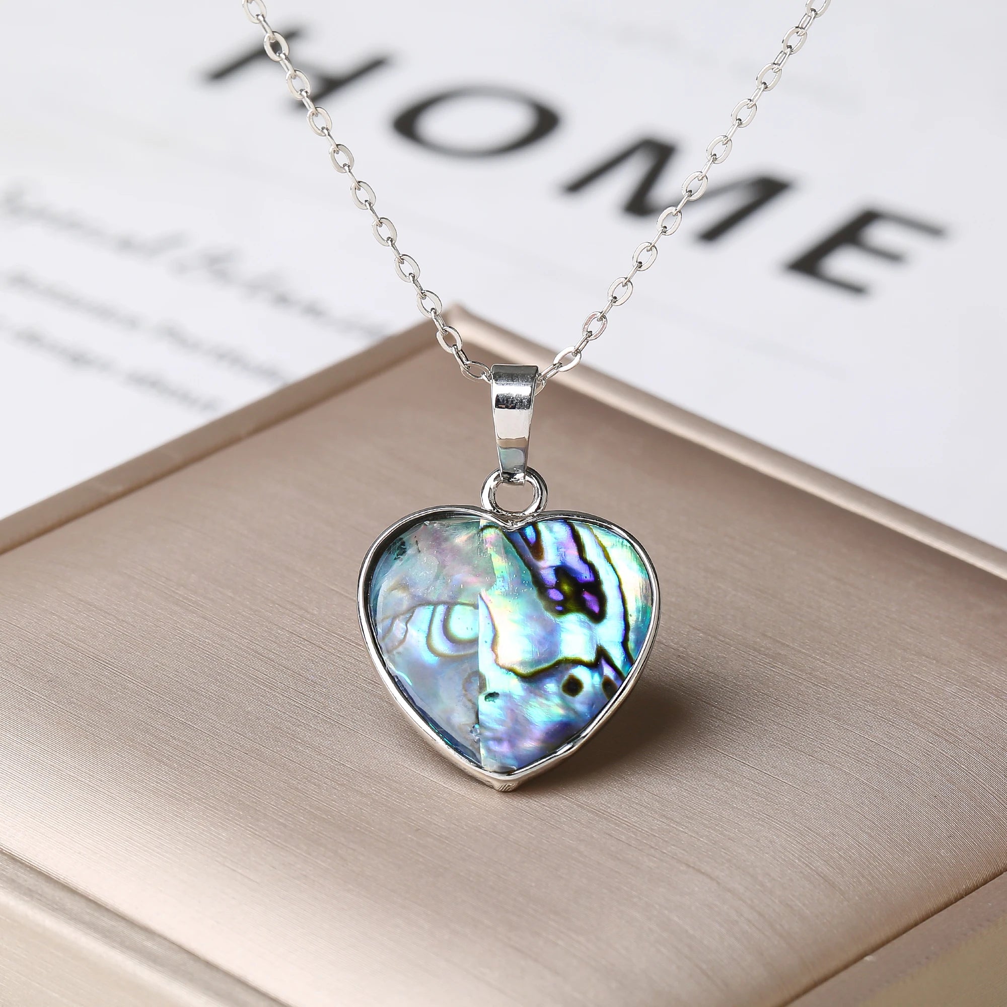 New Arrivals Natural Abalone Shell Pendant Necklace Silver/Gold Waterdrop Heart Shell Choker Fashion Beach Jewelry Women Gift Qme 10