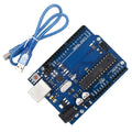 High Quality One Set R3 Official Box ATMEGA16U2+MEGA328P Chip for Arduino R3 Development Board + USB CABLE Qme Without logo R3
