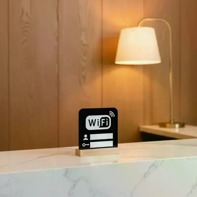 1 Acrylic Mirror Wifi Sign Public Places House Shops Handwriting Qme