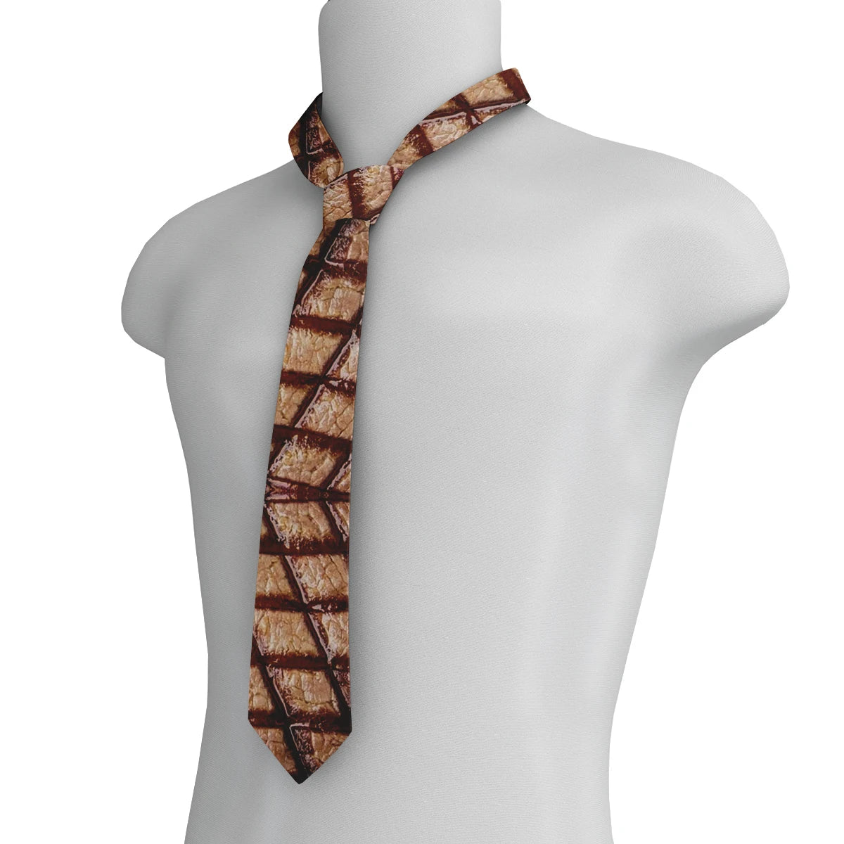 Unisex Meat Design Tie Fashion Food Printing Men's Fun Wedding Party Qme