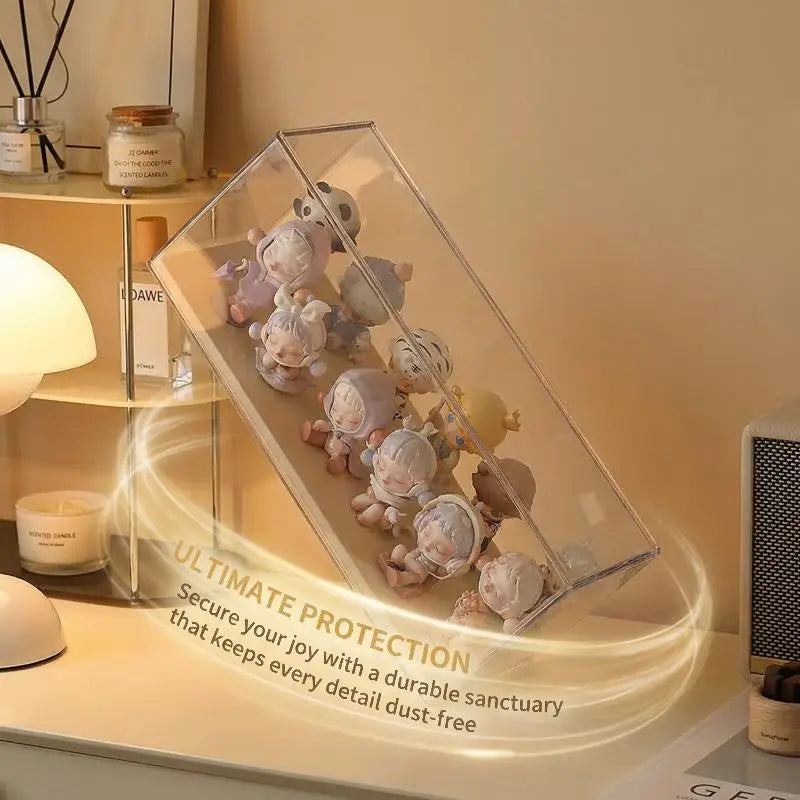 Storage Box Stackable Dustproof Rack Acrylic Doll Collectible Display Qme