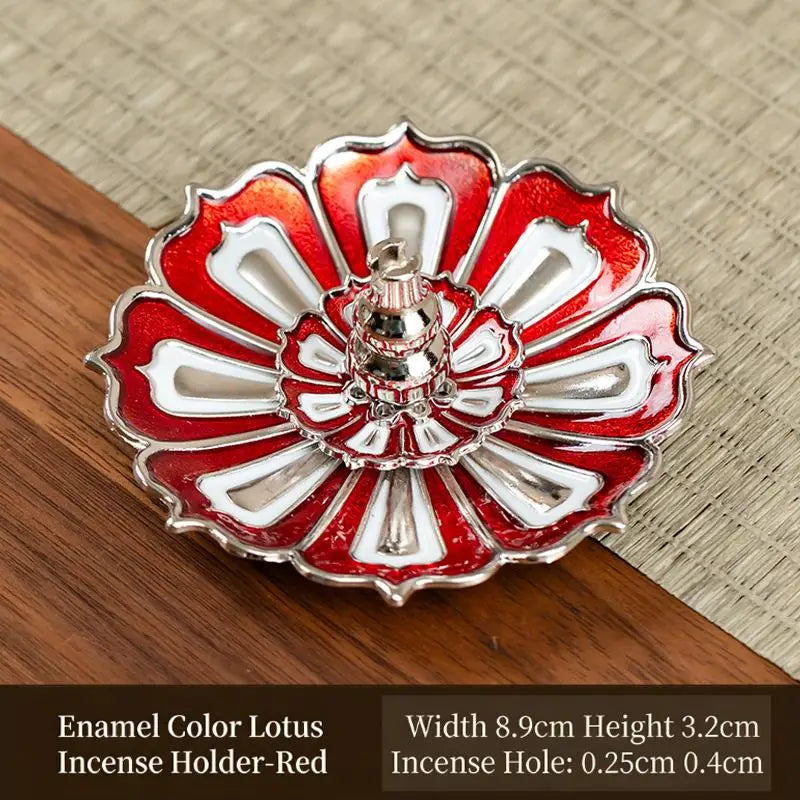 Enamel Color Metal Zen Incense Incense Diffuser Incense Stick Holder Censer Aromatherapy Use In Office Teahouse Qme Red