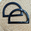 D-Shaped Plastic Handles for Purses & Handbags - Versatile DIY Crafting Supplies， Perfect for Beach Bags, Crochet & Straw Bags Qme black