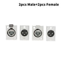 3-Pin XLR Panel Mount Jack Plug 2 Male Female Concert Stage Audio Qme Default Title