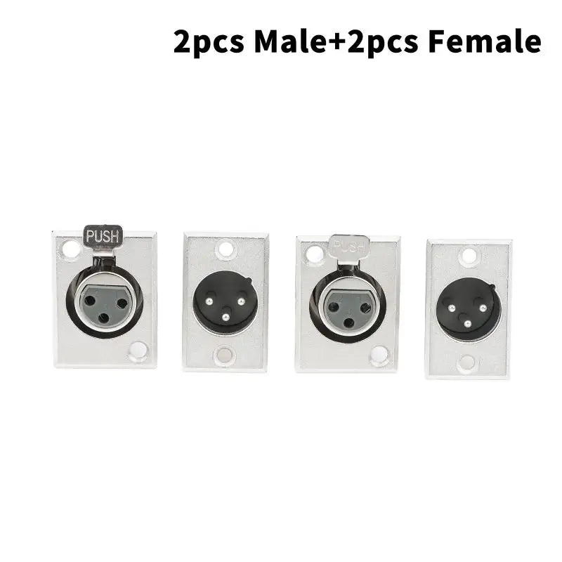 3-Pin XLR Panel Mount Jack Plug 2 Male Female Concert Stage Audio Qme Default Title