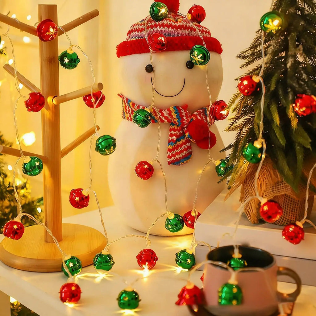 Bell String Lights Festive Waterproof LED Christmas Tree Decorations Qme