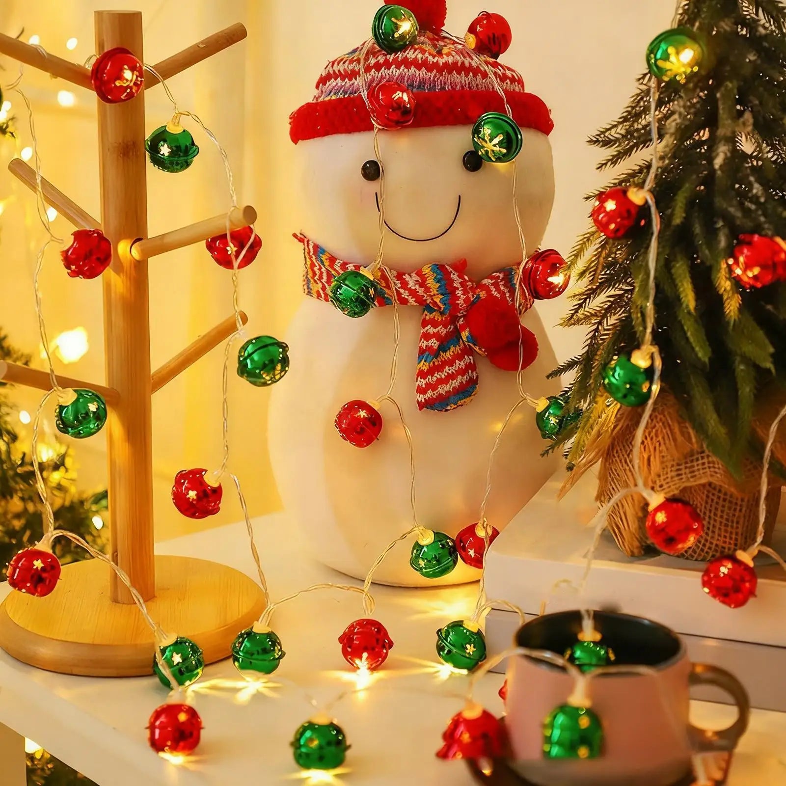 Bell String Lights Festive Waterproof LED Christmas Tree Decorations Qme
