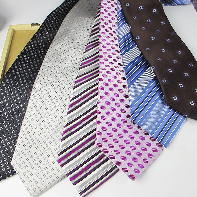 Men Silk Tie Formal Male Mens Navy Brown Groom Wedding Necktie Suit Qme