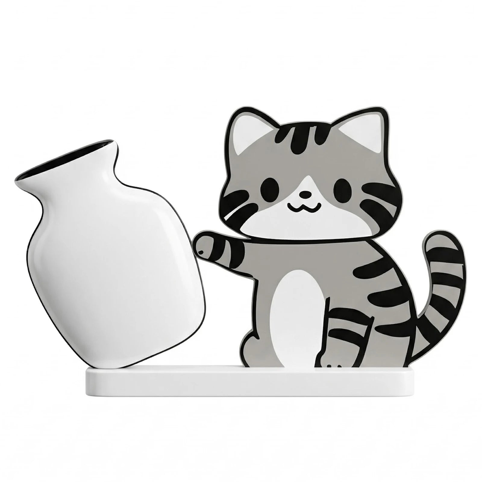 Refrigerator Magnets Black Cat Pushing Vase Decor Cat Whisker Collection Memorial Box Fridge Magnet Home Office Decor For Gift ﻿ Qme 1Pcs B