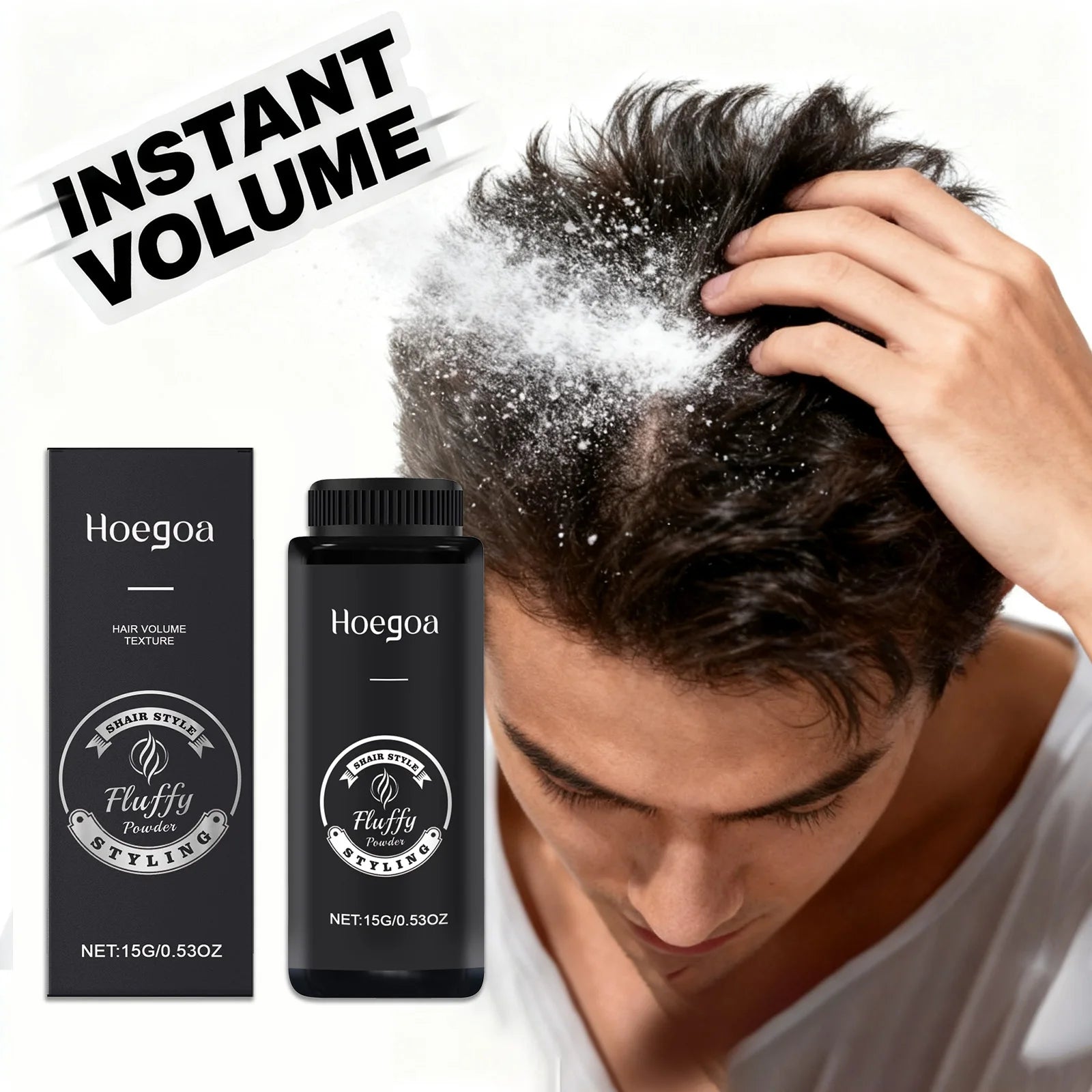 Matte Hair Styling Fluffy Hair Powder Volume Texturizing Fiber Build Up Oil Control & Thicker Looking Hair Finish for Men Women Qme