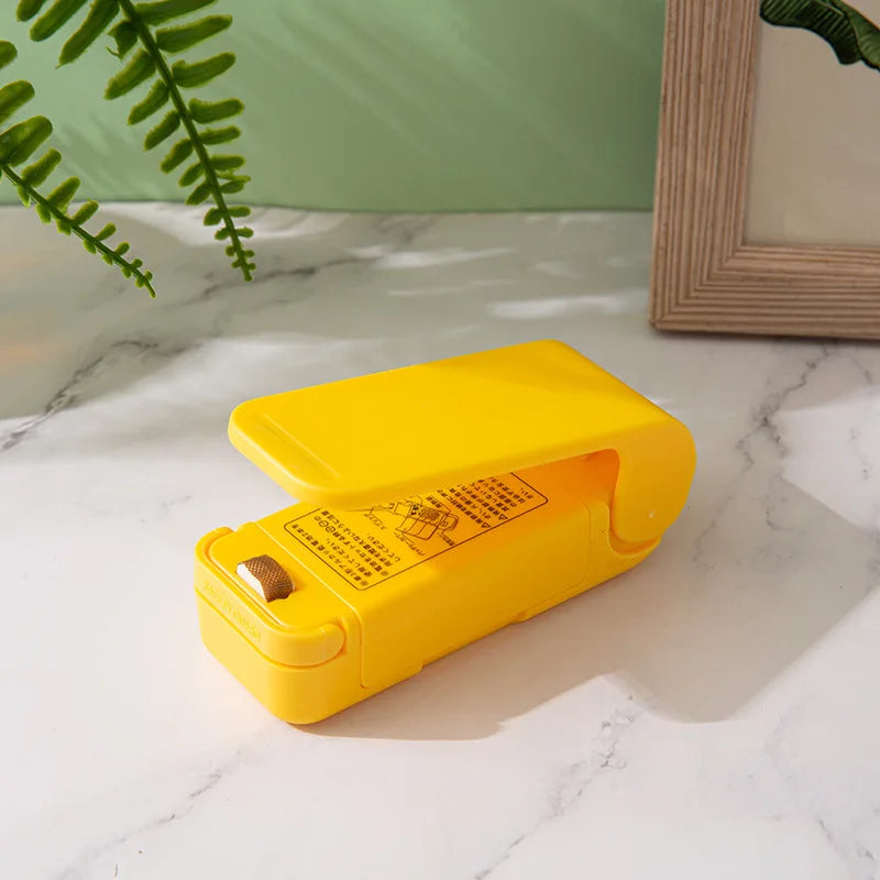 Pocket Plastic Bag Sealing Tool Compact Thermal Sealer Durable Food Qme yellow