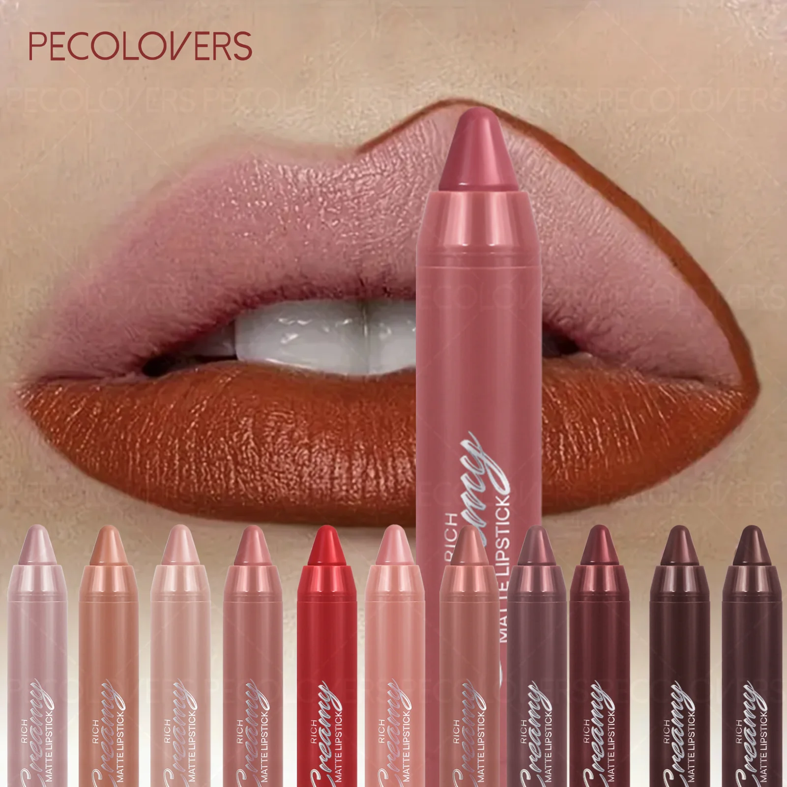 Colors Matte Lip Liner Lipstick Easy Accurately Apply Waterproof Qme