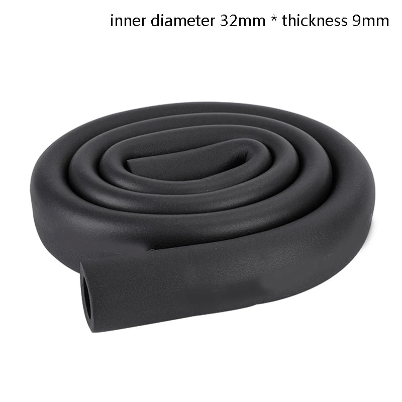 1.8M Sponge Rubber Pipe Black Waterproof Pipeline Holder Thermal Insulation Tubular Protective Sleeve For Air Conditioning Qme ID32MMxthickness9MM