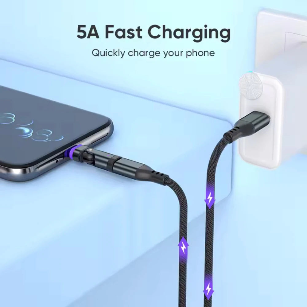 16Pin 240W Magnetic Adapter USB-C to Type C Fast Charging Converter 180° Rotation Type C Quike Charging Connector For Smartphone Qme