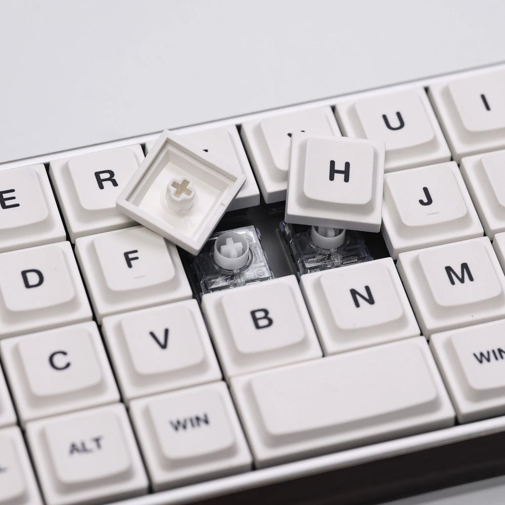 Chosfox 52 Keys LAK White Low Profile PBT Keycaps for Kailh 1353 and Cross-core Low-profile Switch Mechanical Keyboard Keycaps Qme