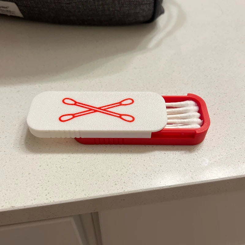 Mini Sliding Cotton Swab Storage Box Portable Case Travel Daily Use Qme