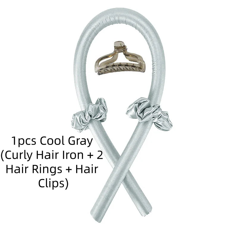1/3/5pcs mix Woman Foam Heatless Curling Rod Headband Make Hair Soft Shiny Hair Curler Iron Hairdressing Big Wave Curling Qme 1pcs Cold Grey