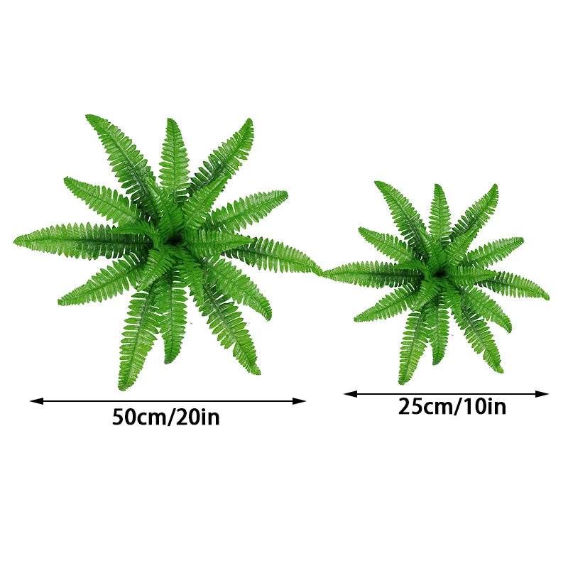 Lifelike Artificial Boston Fern Fake Plastic Plants Decorations UV Qme