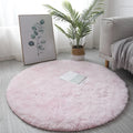 Super Soft Plush Round Rug Mat Anti-Skid Fluffy-Mat White Pink Carpets For Living Room Home Bedroom Bedroom Decoration Qme Pink 40CM