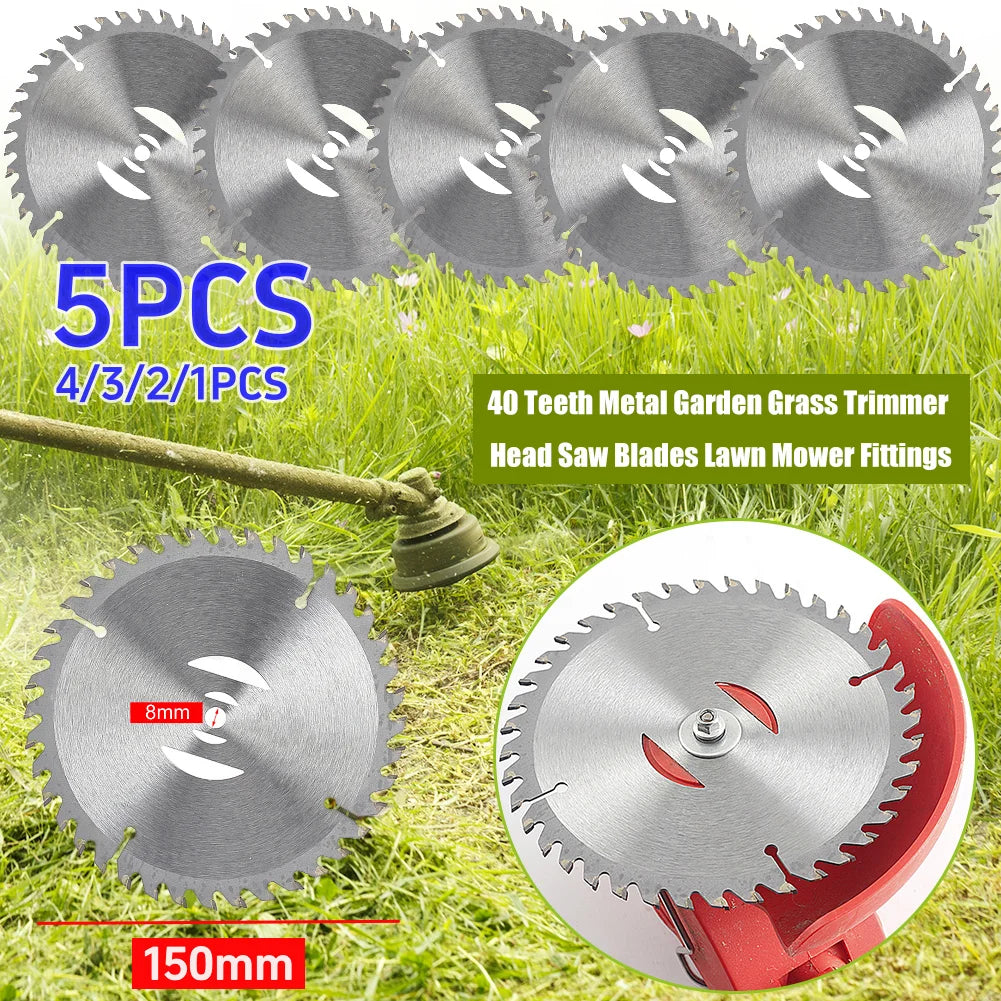 1-5PCS Weeder Saw Blades Metal Garden Grass Trimmer Head Saw Blades Lawn Mower Fittings 40 Teeth For Garden Power Tool Accessori Qme