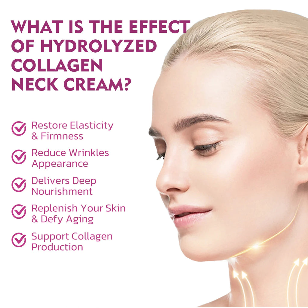 Hydrolyzed Collagen Neck Cream Eliminate Neck Fine Lines Firming Lifting Neck Remove Double Chin Rejuvenation Cream SkinCare Qme