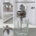 Clear Glass Pump Dispenser Nail Polish Alcohol Makeup Remover Push Qme A1