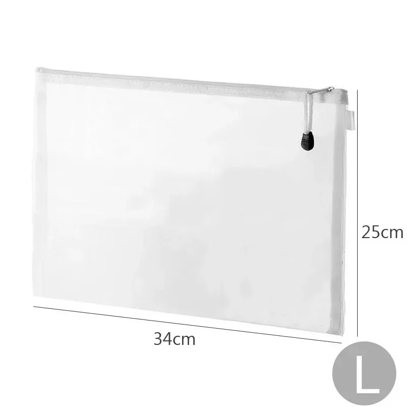 Mesh Zipper File Bag Toy Storage Bag Building Block Puzzle Sub-package Bag Children Zipper Transparent Finishing Storage Box Qme L 1PCS