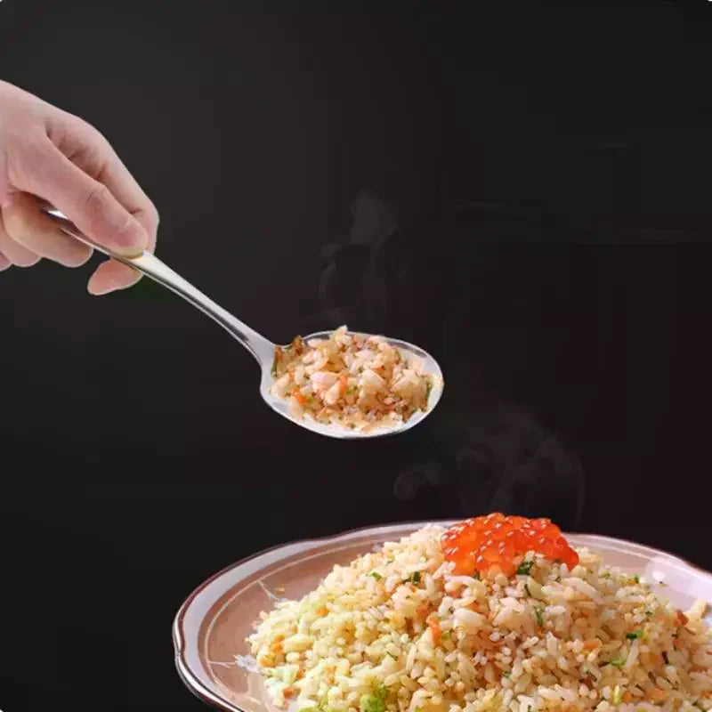 Household Public Serving Spoon Stainless Steel Soup Colander Spoon For Ice Cream Dinner Spoons Rice Salad Kitchen Tableware Qme