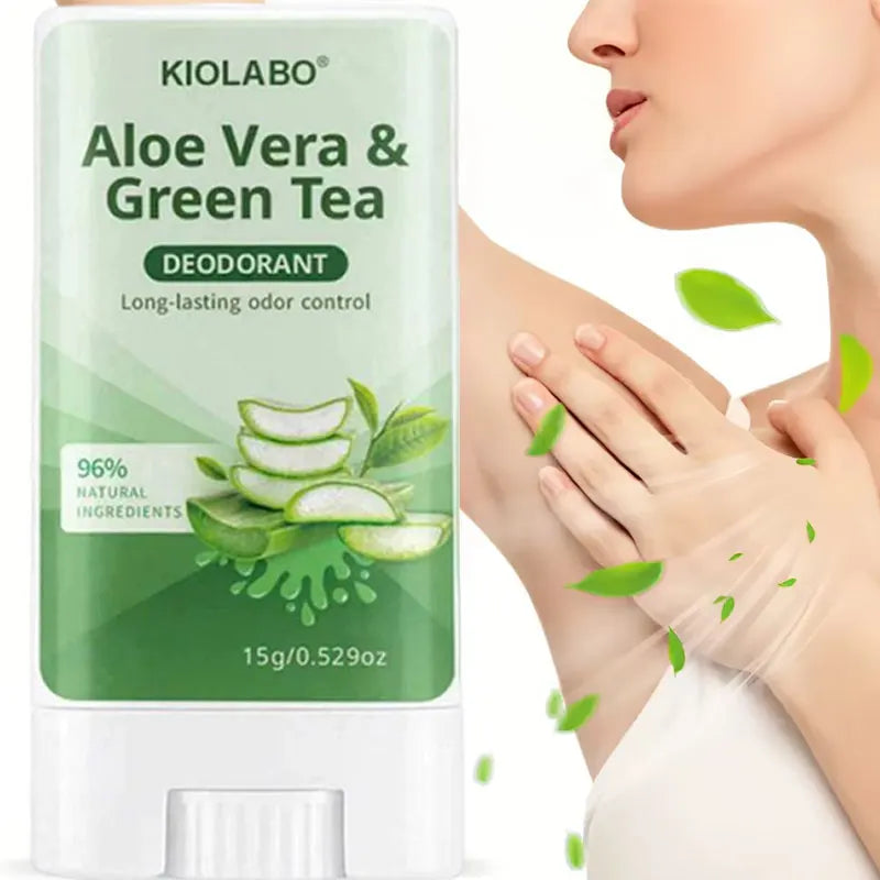 Aloe Vera Green Tea Deodorant Stick Travel Friendly Hygiene Essential Qme