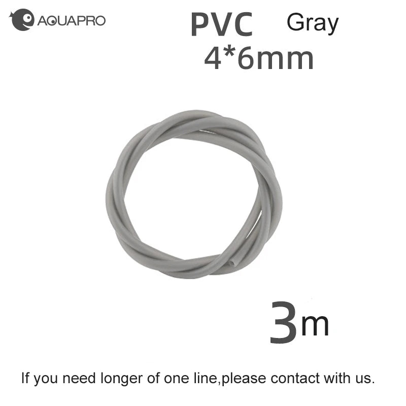 AQUAPRO High Pressure Air Hose CO2 Pipe Carbon Dioxide Tube Aquascape Fish Tank Aquarium Oxygen Pump Hose Accessories Akvarium Qme PVC Gray