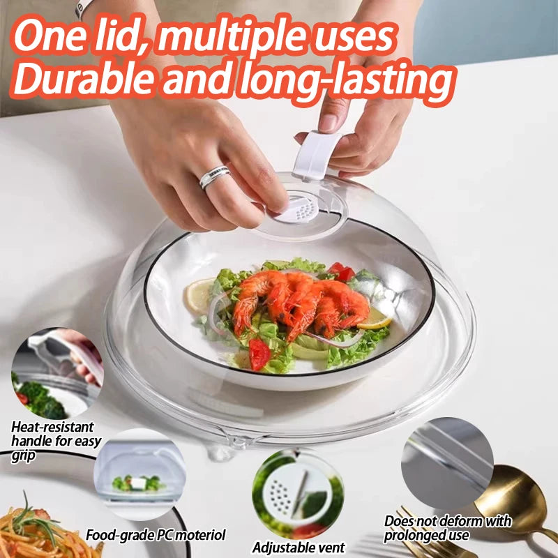 Handle Cooking Utensils Accessories Microwave Food Splash Proof Cover Qme