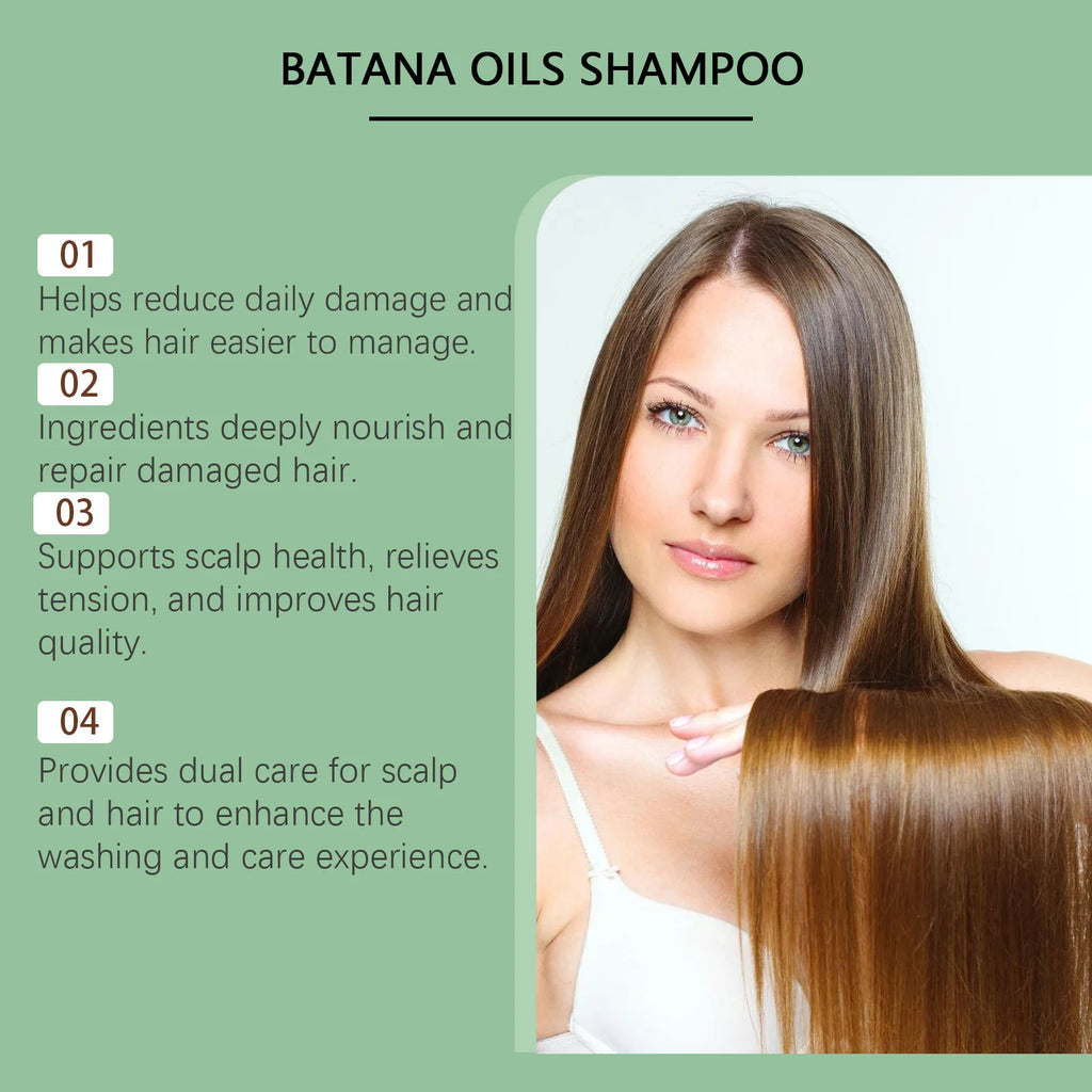 Organic Batana Oil Shampoo Soothing Scalp Intense Repair Batana Nourishing Shampoo with Rosemary Extract for All Hair Types Qme