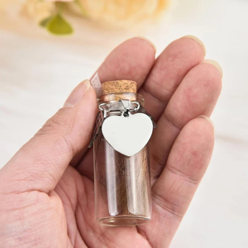 Pet Memorial Urn Container Bottle Hair Dogs Cats Fur Keepsake Storage Qme