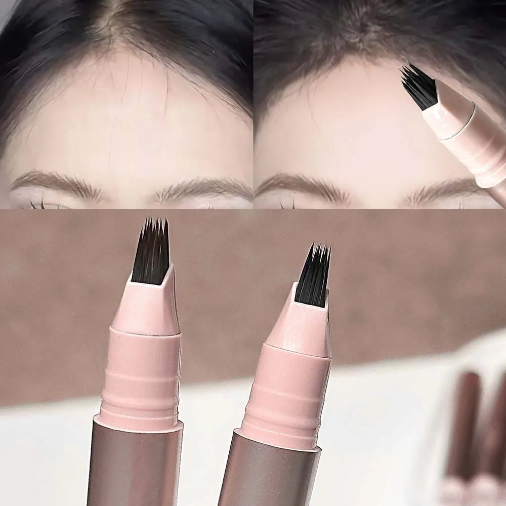 Multi-fork Brush Eyebrow Pen Waterproof Long Lasting 4D Liquid Tattoo Brow Natural Look Hairline Filler Quick-drying Makeup Qme