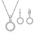 925 Sterling Silver Stamped Bridal Jewelry Sets Beads Cubic Zirconia Necklaces Hoop Earrings Women Girls Engagement Anniversary Qme Default Title