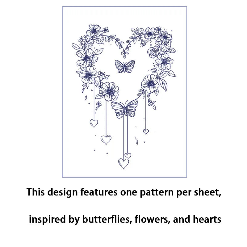 Sexy Wreath Butterfly Love Chest Temporary Stickers Waterproof and Sweatproof Herbal Juice Trendy Tattoo Stickers Qme
