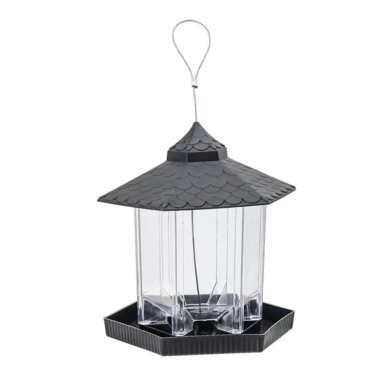 Waterproof Garden Gazebo Hanging Wild Bird Feeder Outdoor Container With Hang Rope Pet Birds Feeding House Type Bird Feeder Qme A2