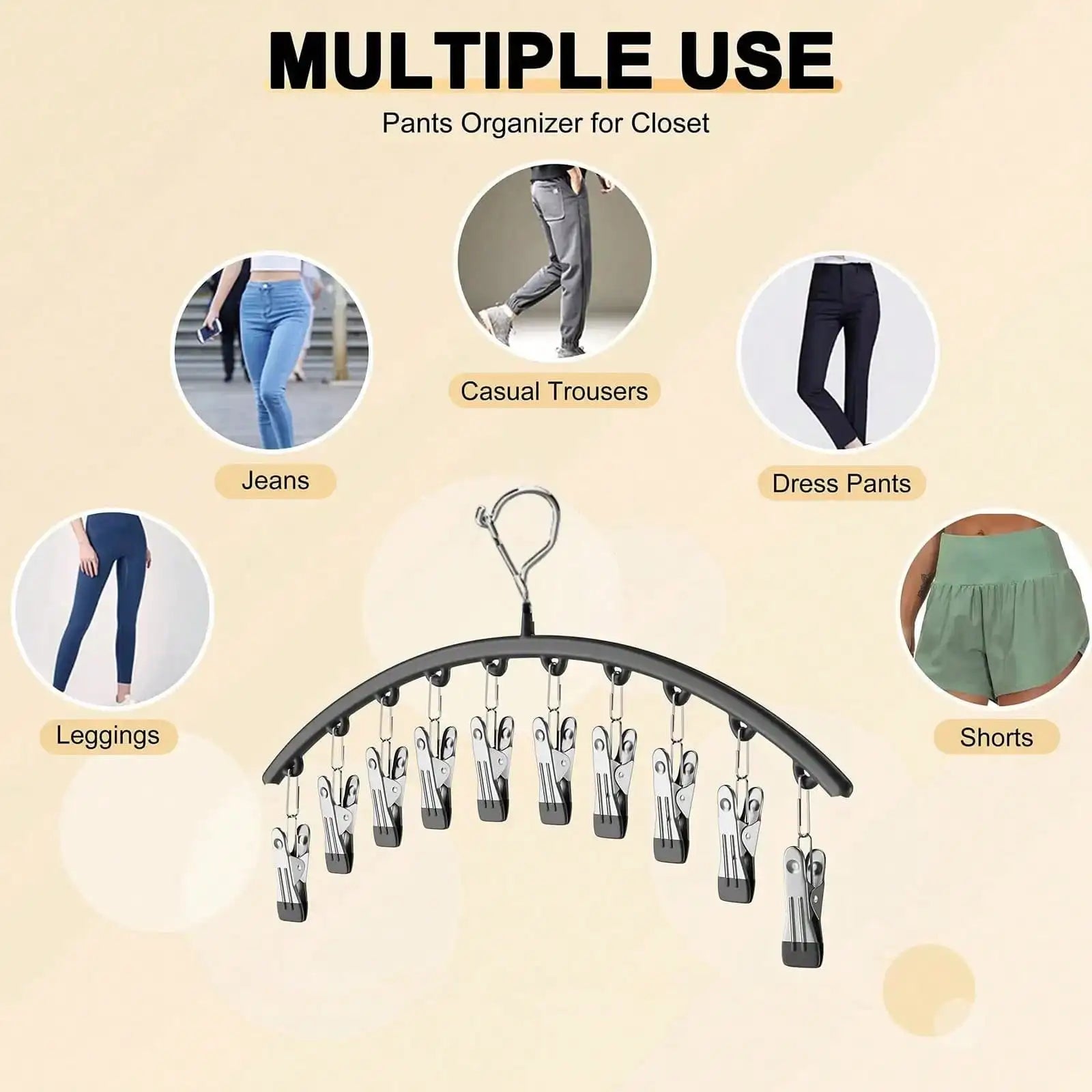 1 Multifunctional Clip Hangers Wet Dry Space-saving Clothes Hanger Qme