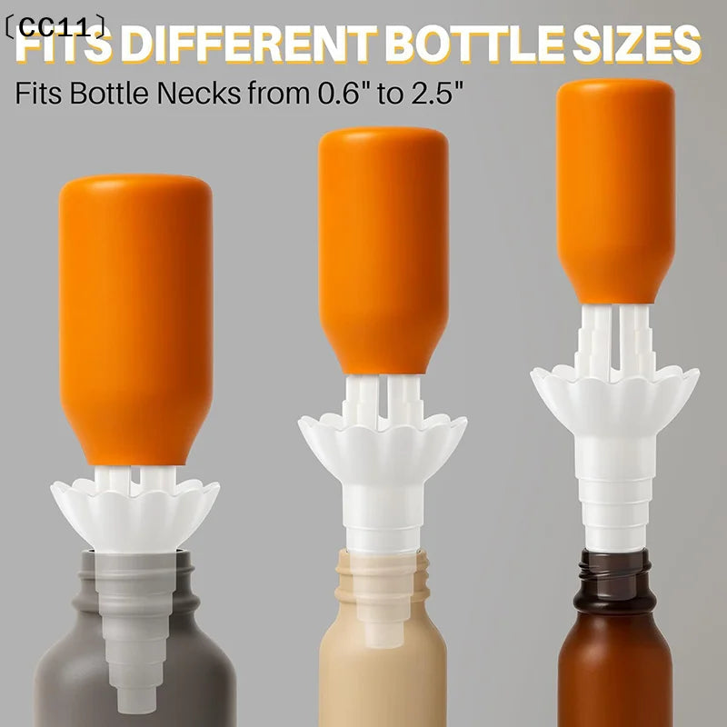 Bottle Emptying Reusable Liquid Transfer Connector No Waste Funnel Qme
