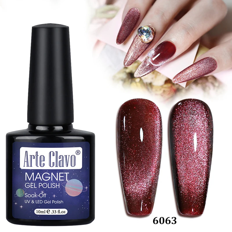 Arte Clavo Shining Transparent Cat Eye Magnetic Gel Unicorn Auroras Qme