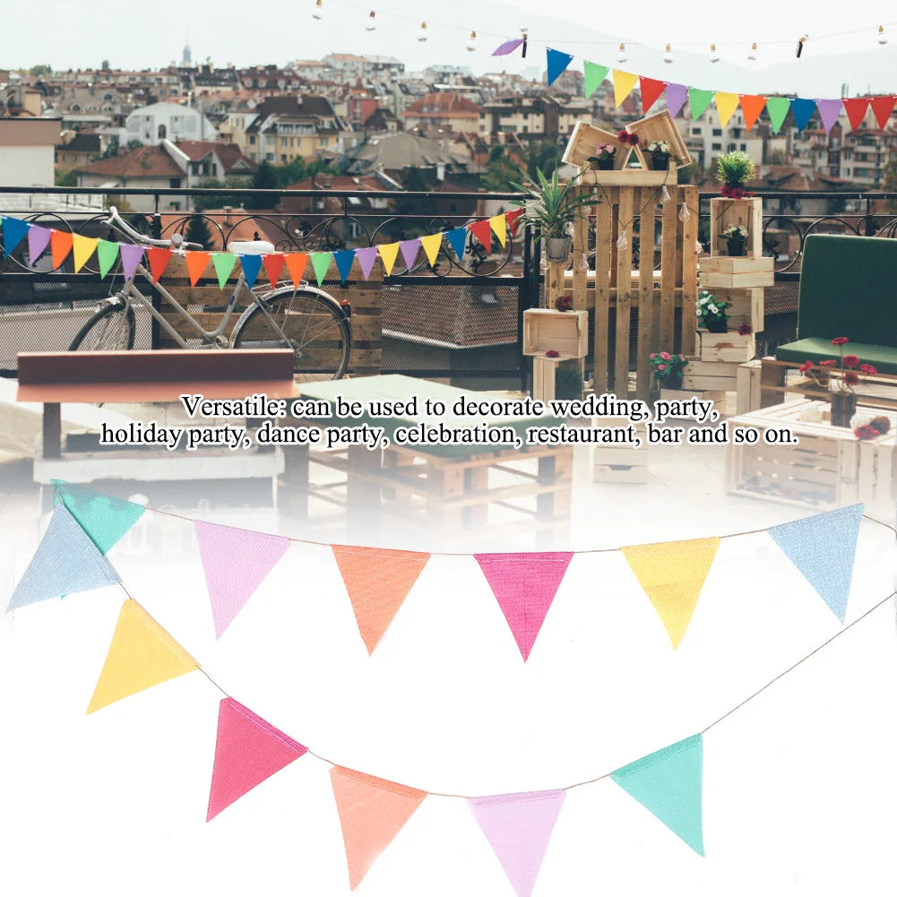 Multicolor Bunting Wedding Bunting Colorful Flag Double Side Colorful Flag Pennants Multicolor Bunting for Celebration Qme