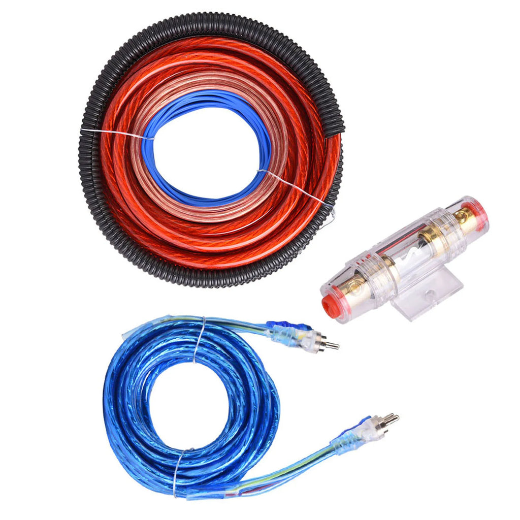 Block Blue 2800W High Density 4 Guage ABS Plastic Metal Audio Amplifier Wire Kit for Car Qme