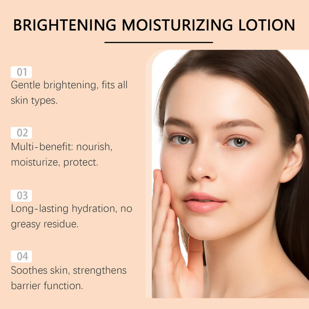 Brightening Moisturizing Lotion with Vitamin E Hydrating Glow-Boosting Face Cream Soothing Dark Spots Remover for Dull Dry Skin Qme