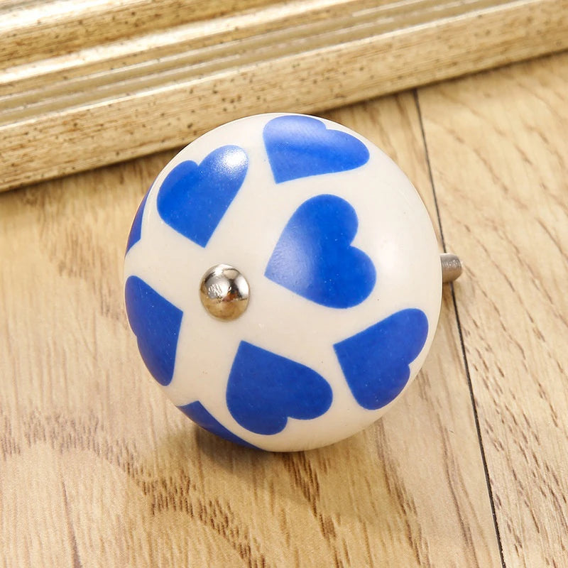 1PCS Multicolor Ceramic Knobs For Cupboard Cabinet Dresser And Furniture Antique Floral Drawer Handle Pull Door Knob Qme A14