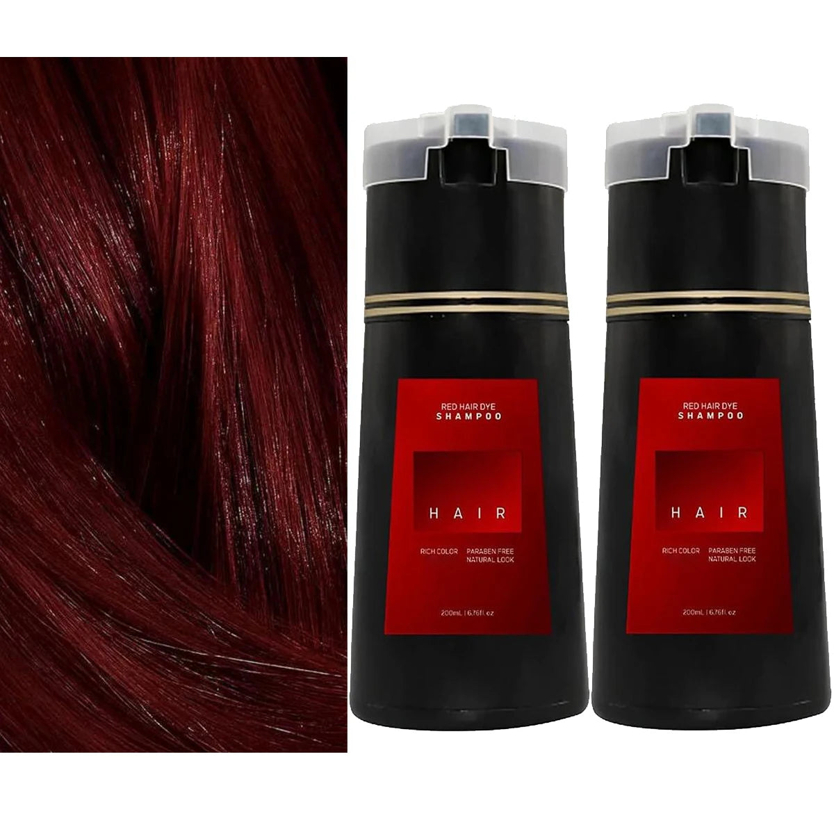 1 2 Black Hair Dye Shampoo Nova Instant Coloring Gray Long Lasting Qme 2pcs-red